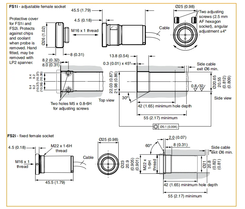 Деталь Renishaw FS1i no. Φ или FS2i деталь без детской розетки для удержания зонда LP2 LP2H