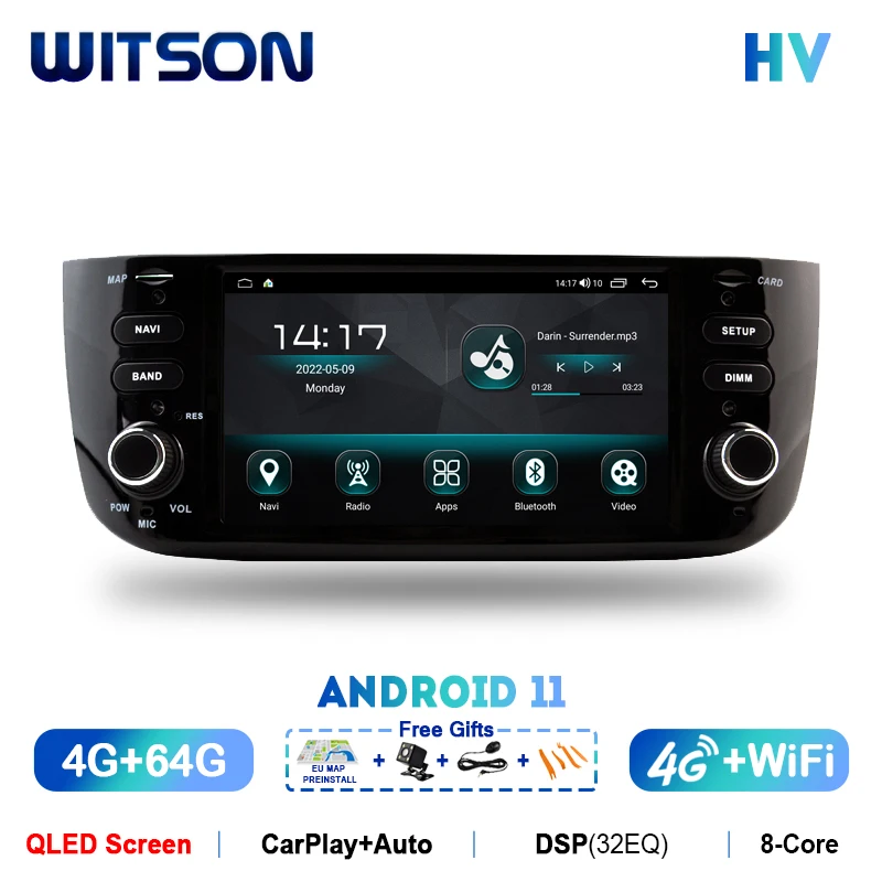 

Автомобильный медиаплеер для FIAT LINEA / PUNTO 2012-2015 GPS WIFI DSP Bluetooth 4G/64 Гб CarPlay Android Auto