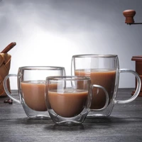 350ml heat resistant double wall glass coffeetea cups mugs travel double coffee mugs with the handle mugs drinking shot glasses