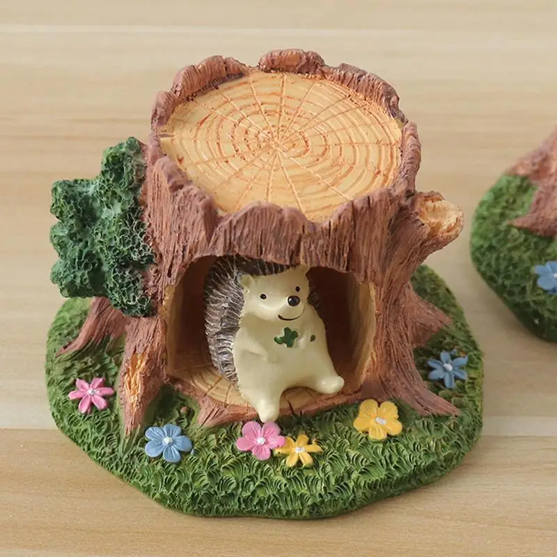 Маленькое дерево пень Декор полимерный рабочий стол декоративное с отверстием