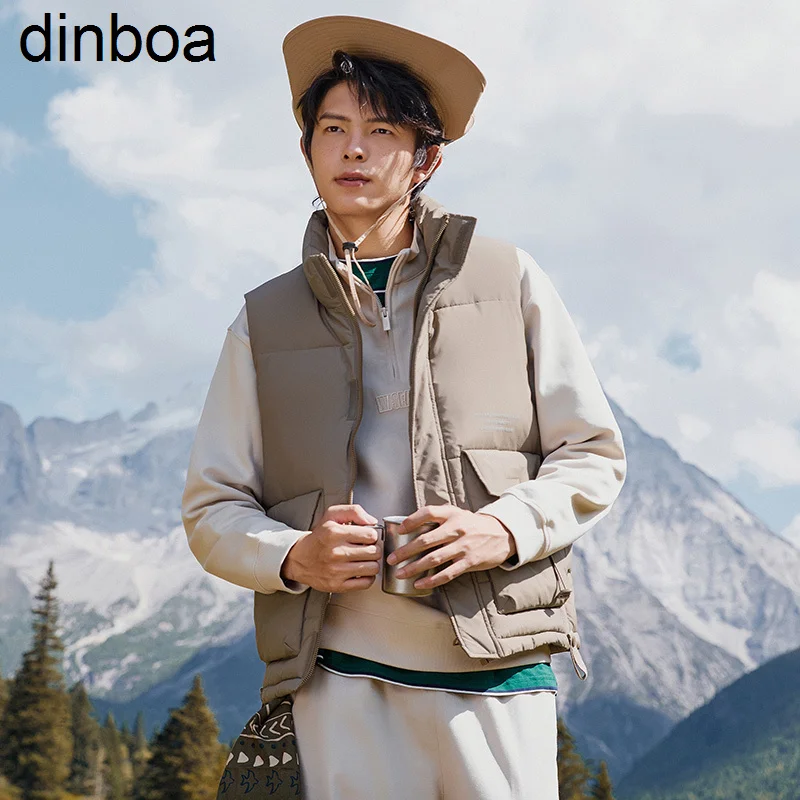 

Dinboa-vest Men 2022 Y2k Winter New Loose Workwear Style Warm and Handsome Stand Collar Vest Korean Sleeveless Top