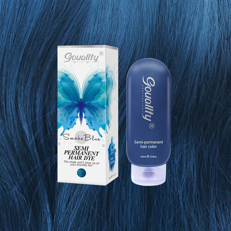 

Gouallty Full Coverage COLORBIRD Hair Dye, Smoke Blue - Damage-Free Semi-Permanent Hair Color Conditions Temporary Hair Tint