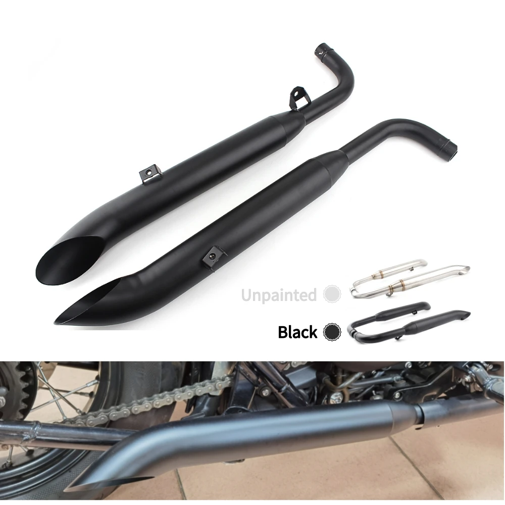 

Motorcycle Steel Exhaust System Exhaust Pipes Straight Strong Horseshoe Sound For Triumph Speed Master Bobber T100 Black