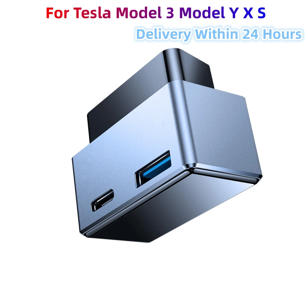 

For Tesla Model 3 Model Y X S OBD Plug Ports Extender Phone PD Fast Charging USB Type-C Dual Heads Wall Adapter Accessoire