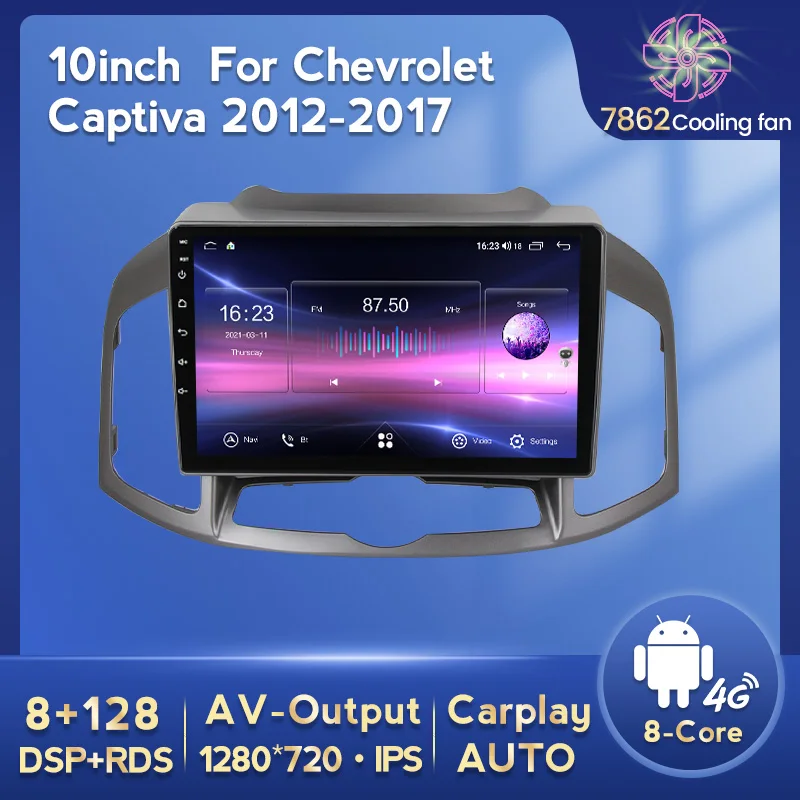 

MEKEDE 8G + 128G Android все в одном интеллектуальное для Chevrolet Captiva 1 2011 - 2016 автомобильное радио DSP IPS беспроводное carplay 1280*720