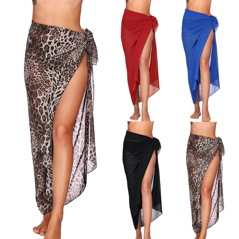 

Накидки для купальников в стиле бохо, женская шифоновая юбка, Пляжное Платье для плавания, бикини, Пляжная накидка