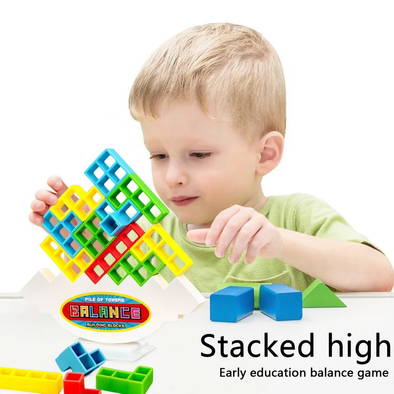 Игра Tetra Tower штабелируемые блоки строительные балансировочная головоломка доска