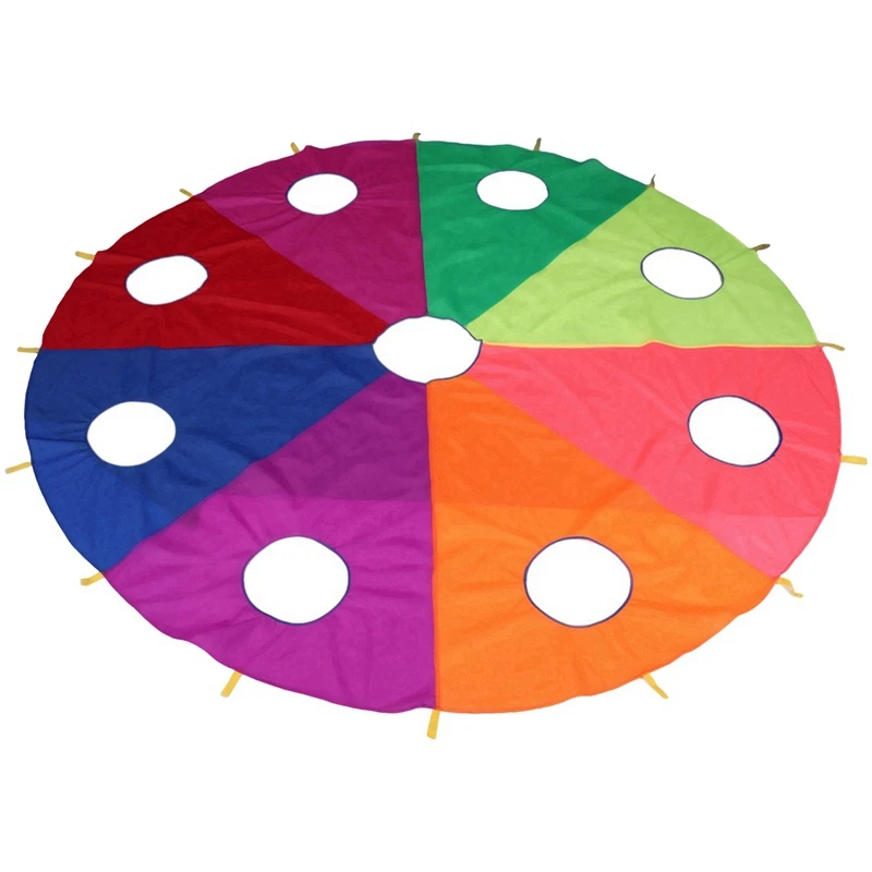 

3M9 отверстия 8 цветов Радужный Зонт Детский спорт с отверстиями Радужный зонт для занятий тренировочное оборудование