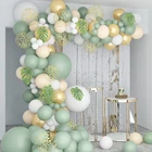 Макарон, зеленые воздушные шары, гирлянда, раньше, Свадебный шар, украшение для детского дня рождения, джунгли, сафари, тематический шар для вечеринки, детский душ