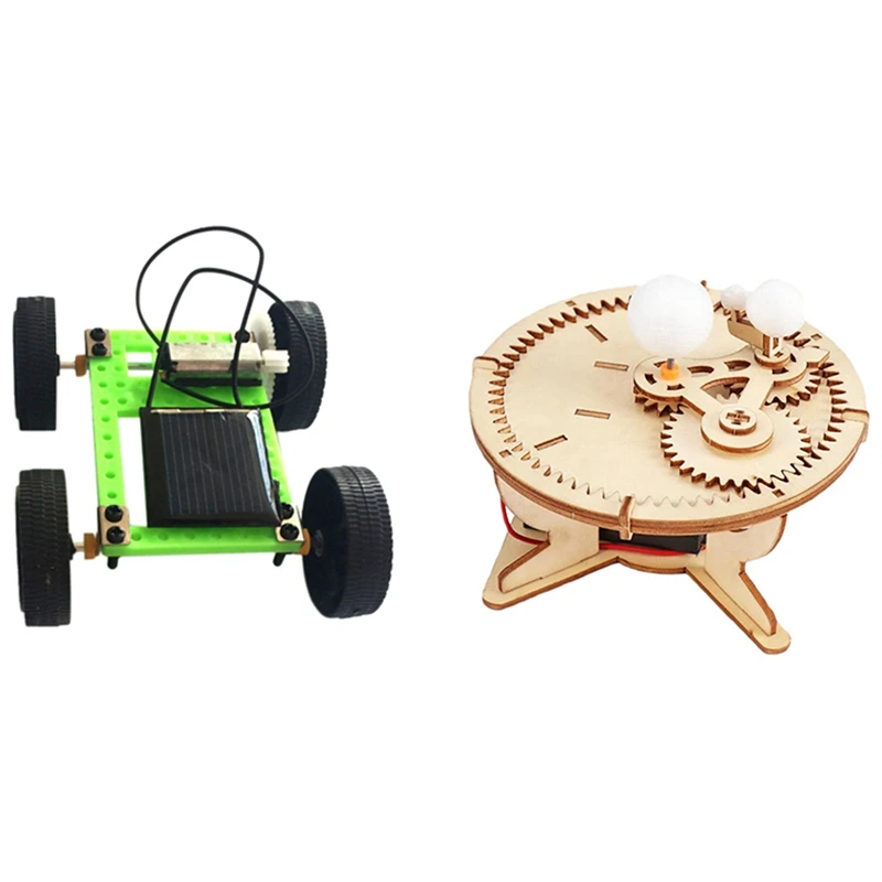 

1 Set Solar Toys Car Mini Solar Powered Toy Diy Car Kit & 1 Set DIY Science Toys Hydraulic Lift Table Education Kits