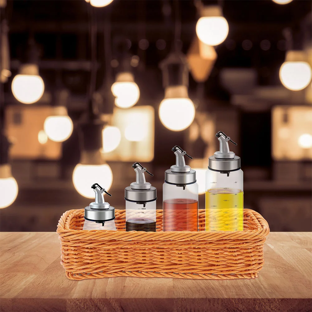 

2 Pcs Decorative Basket Woven Food Desk Sundry Organizer Home Storage Chic Baskets Holder Desktop Tray For Multifunction