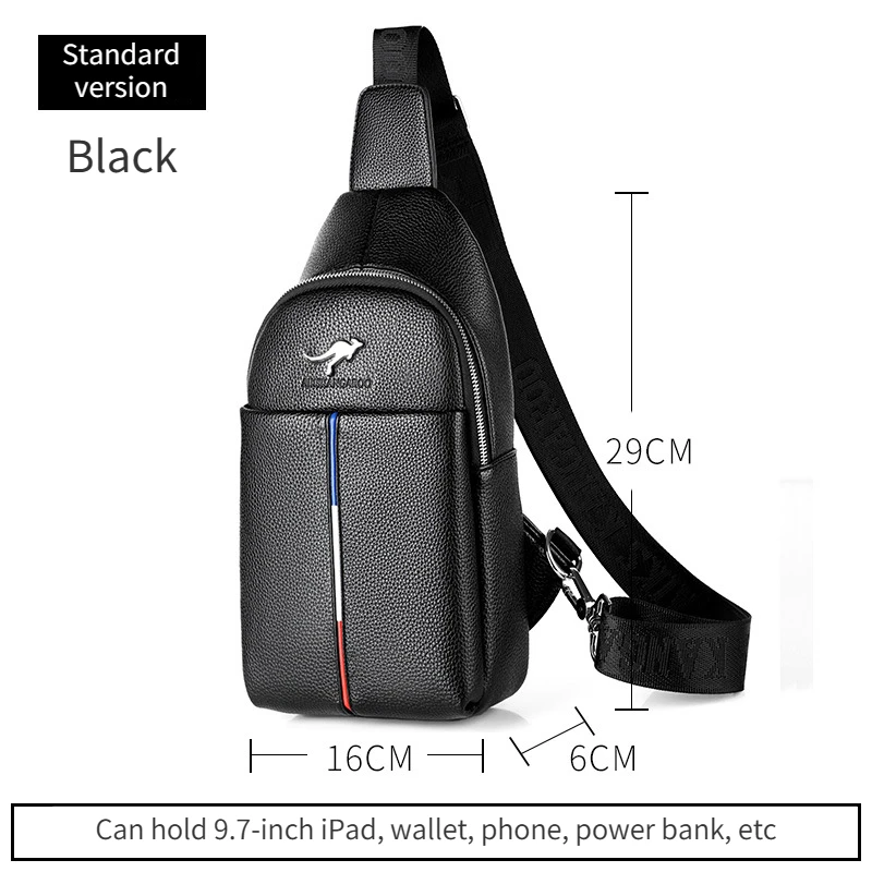 Men's shoulder bag leather crossbody bag multifunctional waterproof shoulder strap travel shoulder bag business shoulder bag