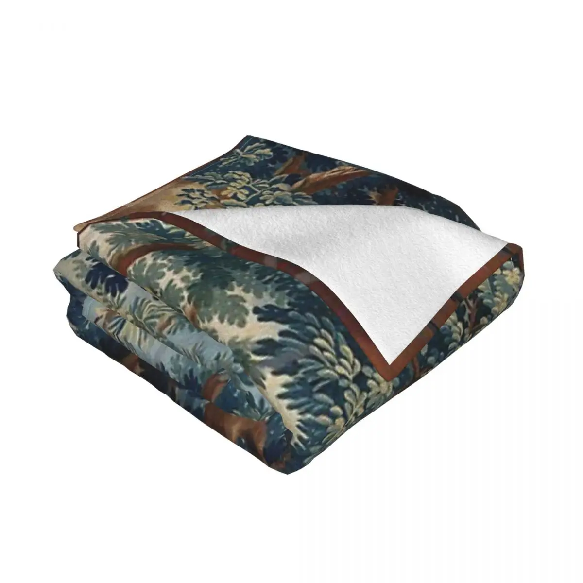 Зеленые деревья в лесу пейзаж античный фламиндский гобелен плед одеяло капли