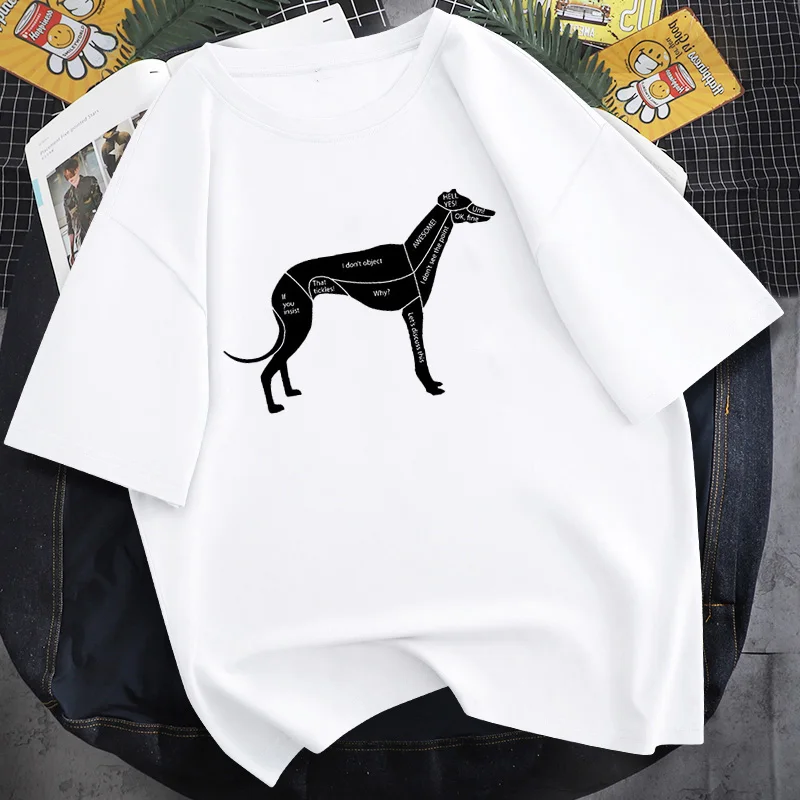 

Dog Printed T-shirt for Women Short Sleeve Greyhound Dog Minimalist Quotes Print Women's Tops Anime Cartoon T Shirt for Female