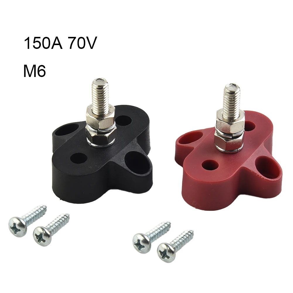 

2 Pieces M6 Red & Black Junction Block Power Insulated Terminal Stud 6mm Free Post High Quality Car Accessories