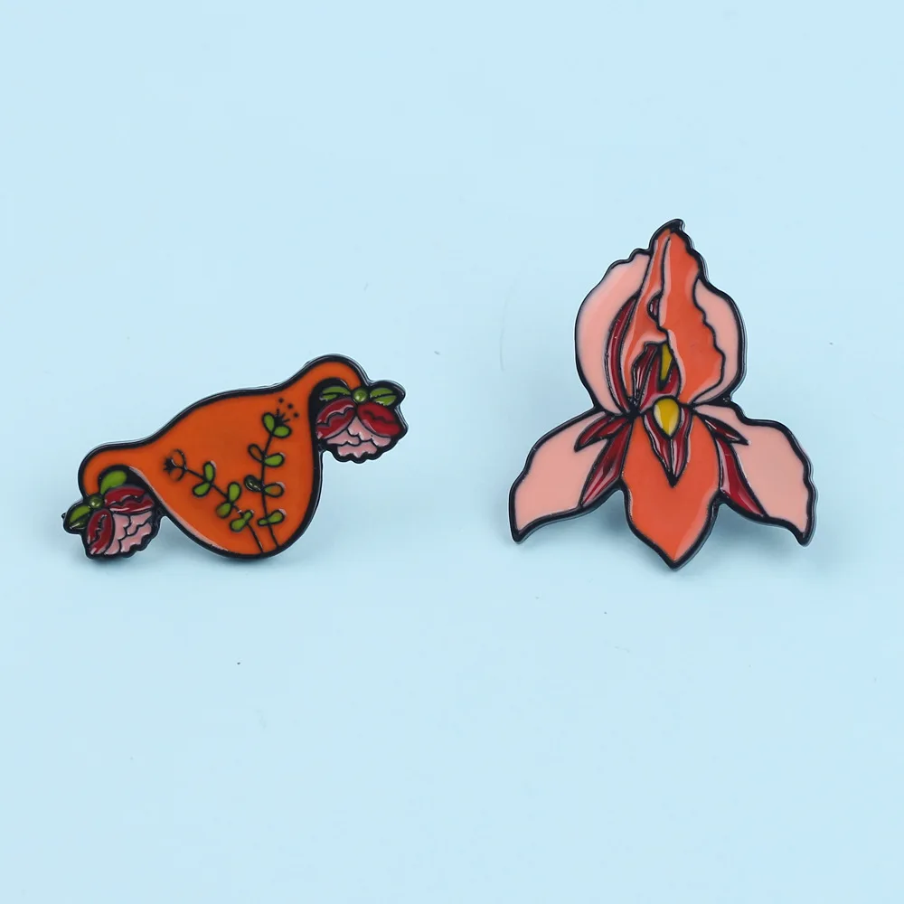 

Harong Cute Overlord Flower Brooch Medical Human Organ Uterus Shape Enamel Pin Badge for Nurses Doctors Students Novelty Jewelry