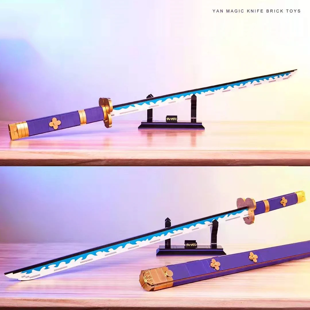 Самоблокирующиеся кирпичи Ророноа Зоро Модель меча Строительные блоки