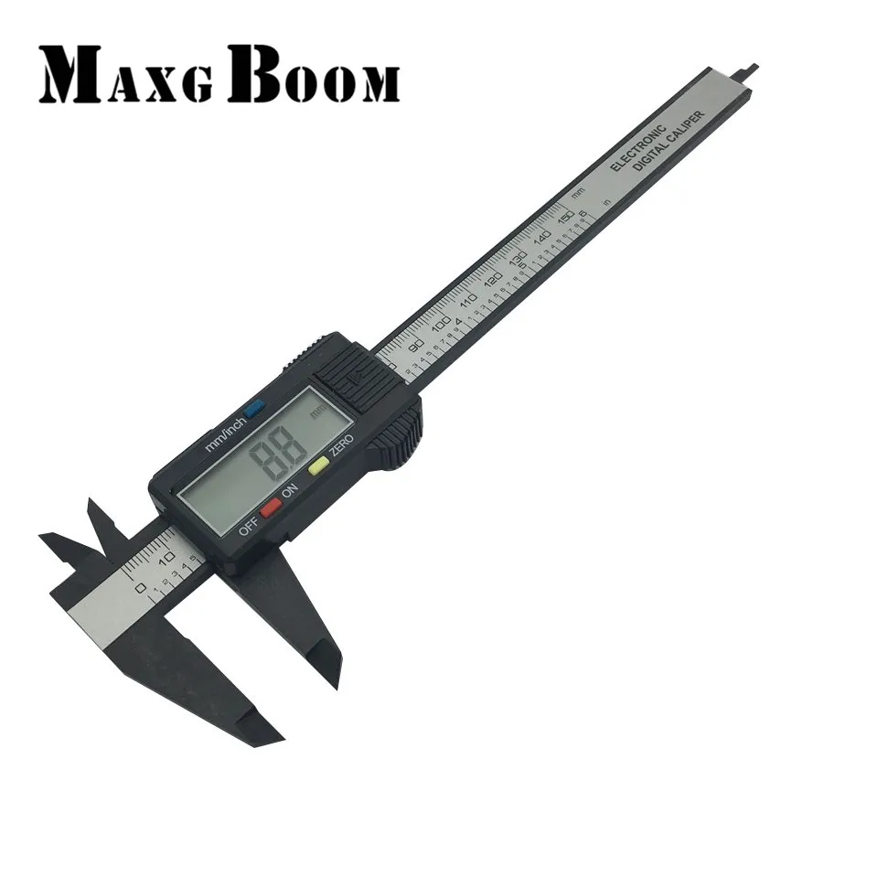 

Free shipping 150mm 6inch LCD Digital Electronic Carbon Fiber Vernier Caliper Gauge Micrometer maxgboom
