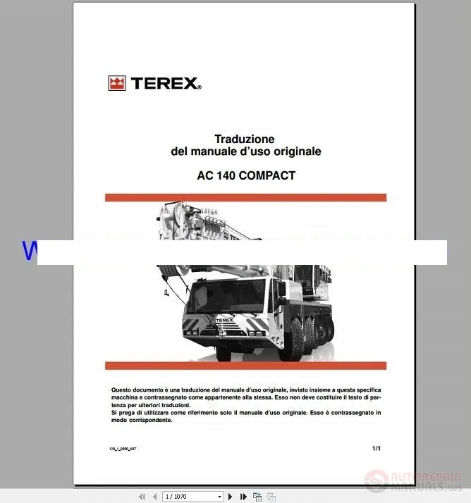 Terex Crawler &amp Mobile Crane Full Shop Manual DVD | Diagnostic Tools