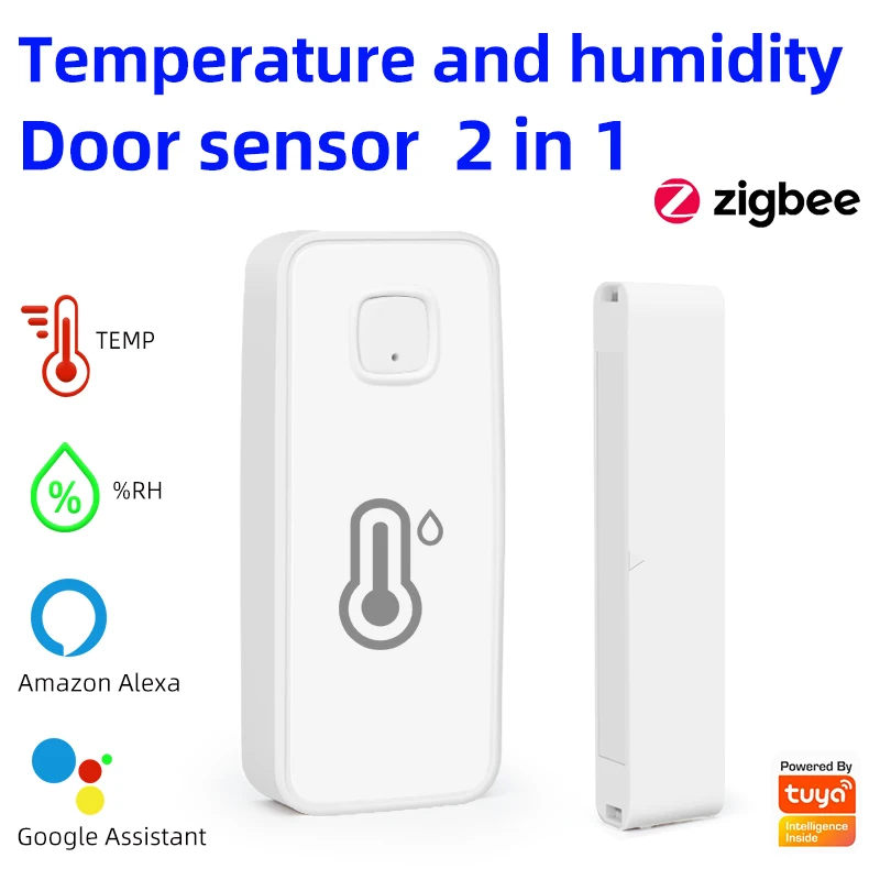 

Tuya Smart ZigBee Multifunctional Door Sensor Temperature And Humidity Sensor Tuya Smart Home Linkage Work In Alexa Google Home