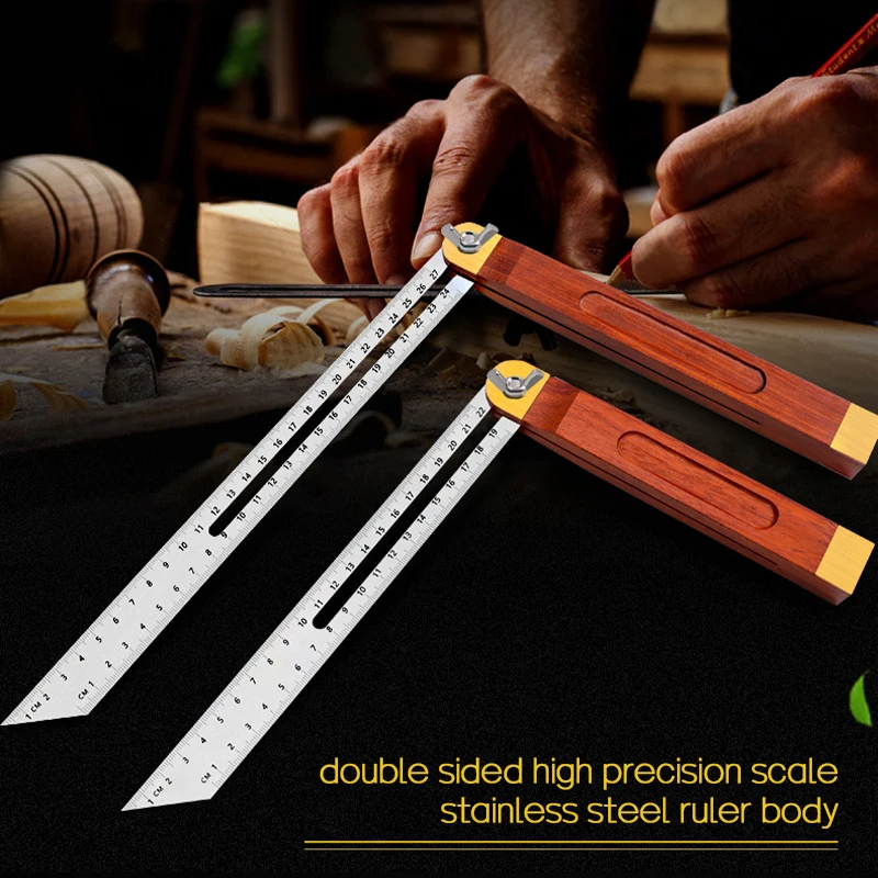 

Angle Rulers Gauges Tri Square Sliding T-Bevel With Wooden Handle Level Measuring Tool wooden marking Protractor