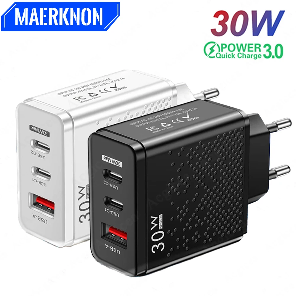 

Зарядные устройства USB PD 30 Вт Тип C Зарядное устройство для быстрой зарядки для Xiaomi Samsung iphone Зарядное устройство для мобильного телефона Quick ...