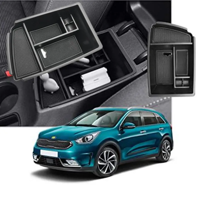 Ящик для хранения в подлокотнике автомобиля для Kia Niro PHEV hybrid EX 2018, 2019, 2020, 2021, центральный блок управления, контейнер для укладки, авто Органайзер