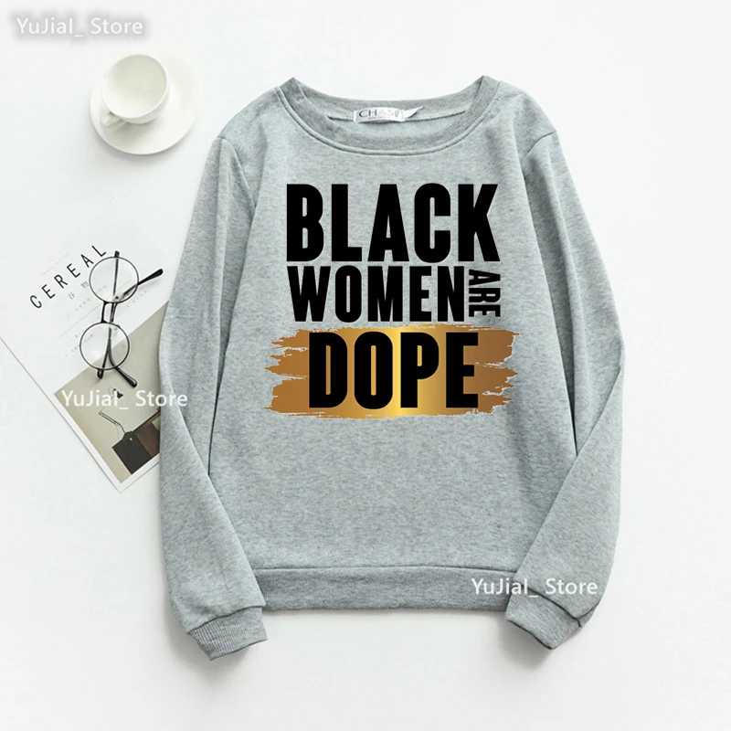 2023 Black Women Are Dope Letter Print Pink Sweatshirt Girls Melanin Fashion Hoodie Femme Winter/Spring/Autumn Tracksuit