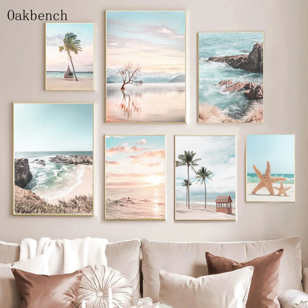 Скандинавский стиль искусство холст живопись морская звезда Пляжная Печать