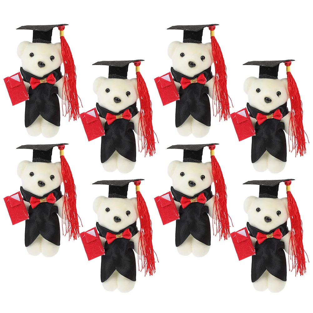 

8Pcs Mini Gifts Decors Adorable Bear Bouquet Ornaments Mini Gifts Small Dolls Decors