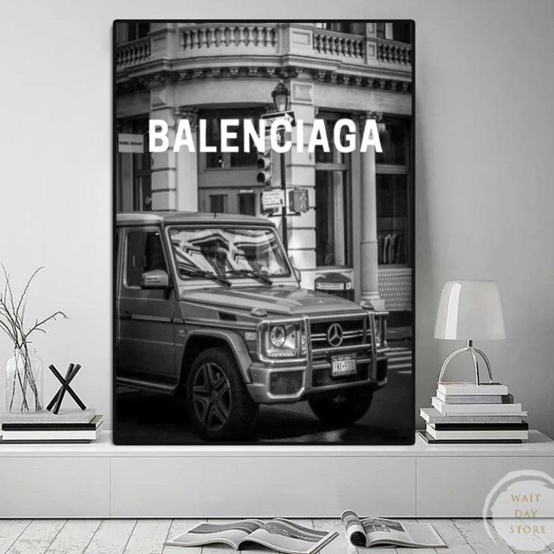 

Modern Black Car Benz Art Canvas Painting Luxury Dream Auto Posters and Print Wall Picture for Living Room Home Decor Unframed
