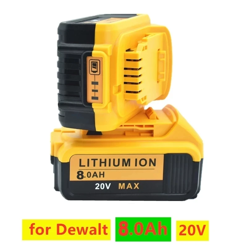 

20V 8.0Ah MAX XR Battery power tool Replacement for DeWalt DCB184 DCB181 DCB182 DCB200 20V 6A 18Volt 20 v Battery