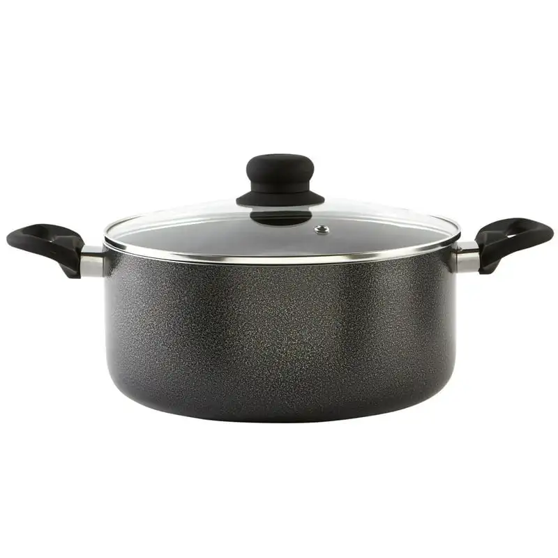 

Quart Nonstick Charcoal Exterior Caldero or Dutch Oven with Glass Lid for Cooking or Serving