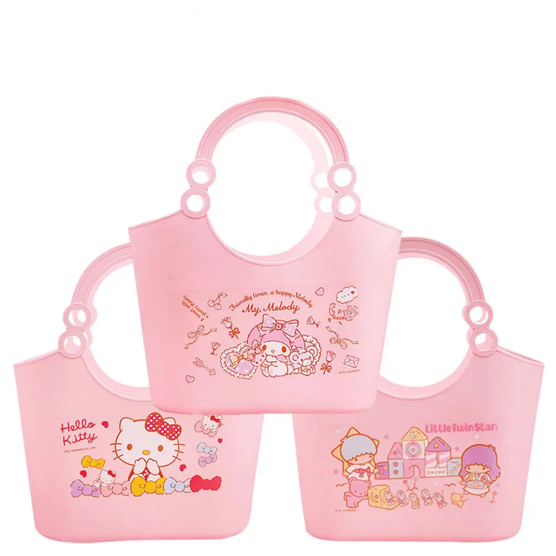 

Kawaii Sanriod аниме периферийная Милая мимелоди Китти Портативная корзина для покупок корзина для хранения корзина для ванной корзина для хране...