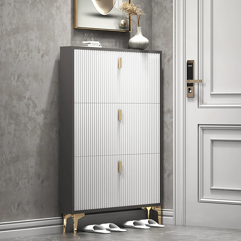 

Entrance Hall Storage Shoe Cabinet White Modern Ultra Thin Shoe Cabinet Wooden Bedroom Range Chaussure Home Furniture ZY50XG