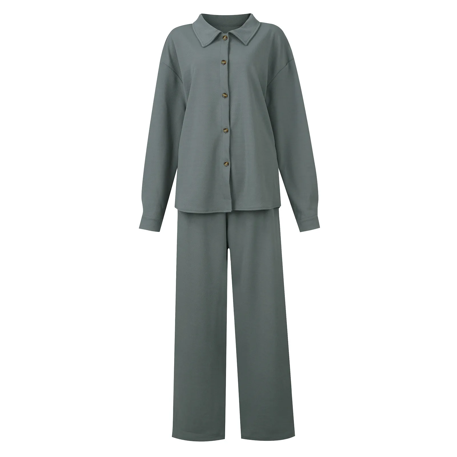 Женская атласная одежда из 2 предметов PJS для отдыха свободная рубашка с длинным