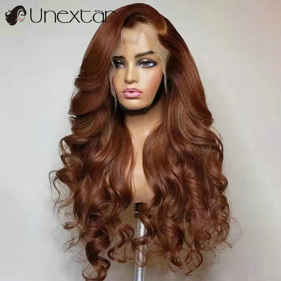 

Парик Dark Brownloose Fontal из волнистых человеческих волос, 13 × 4