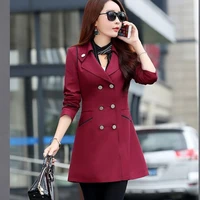 spring autumn womens jacket korean office uniform formal work clothes slim fit fashion loose keep warm in winter double breasted