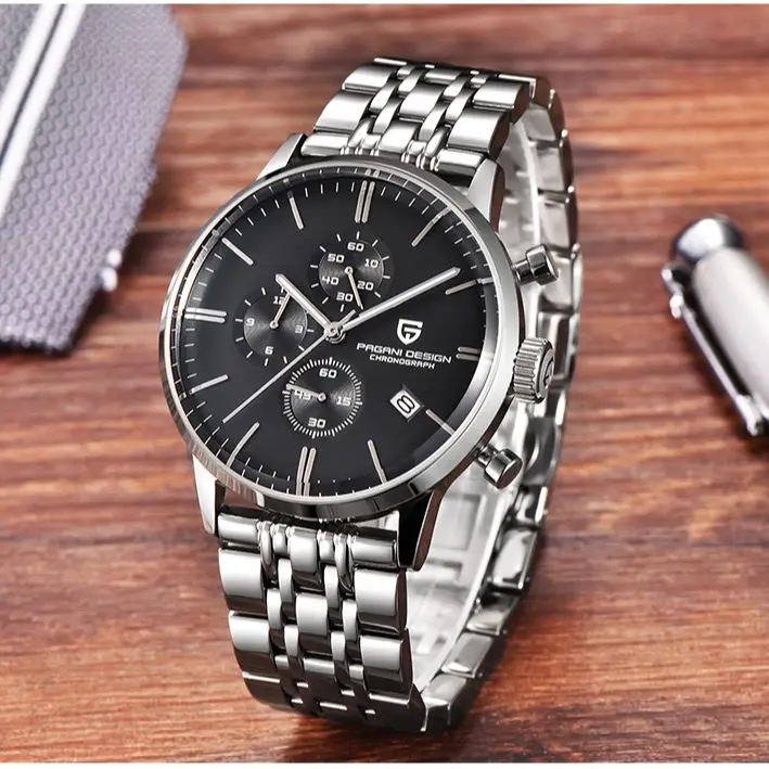 PAGANI DESIGN Fashionable Simple Men's Quartz Watch 46mm Stainless Steel 30m Waterproof Automatic Chronometer Relogo Masculino enlarge