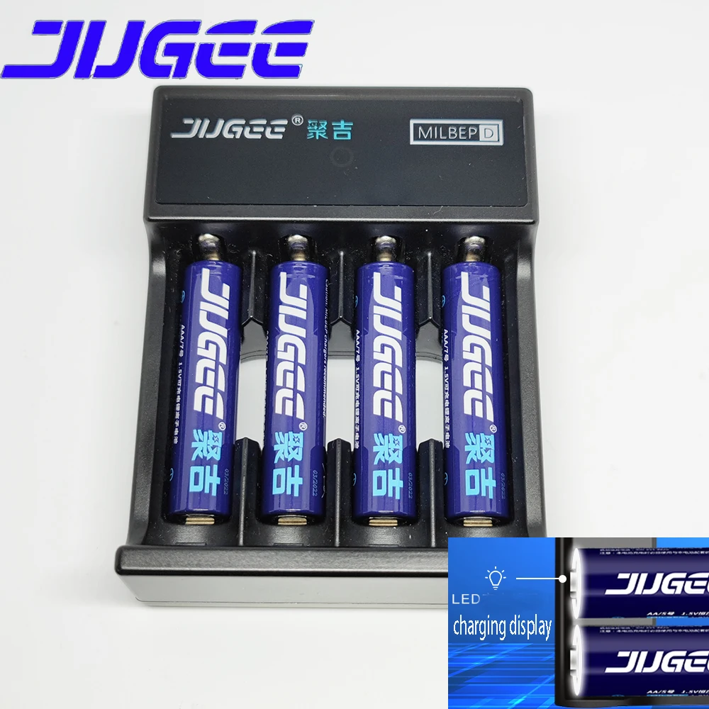 Перезаряжаемая литий-полимерная литий-ионная батарея JUGEE 1 5 в AAA МВт/ч USB + зарядное