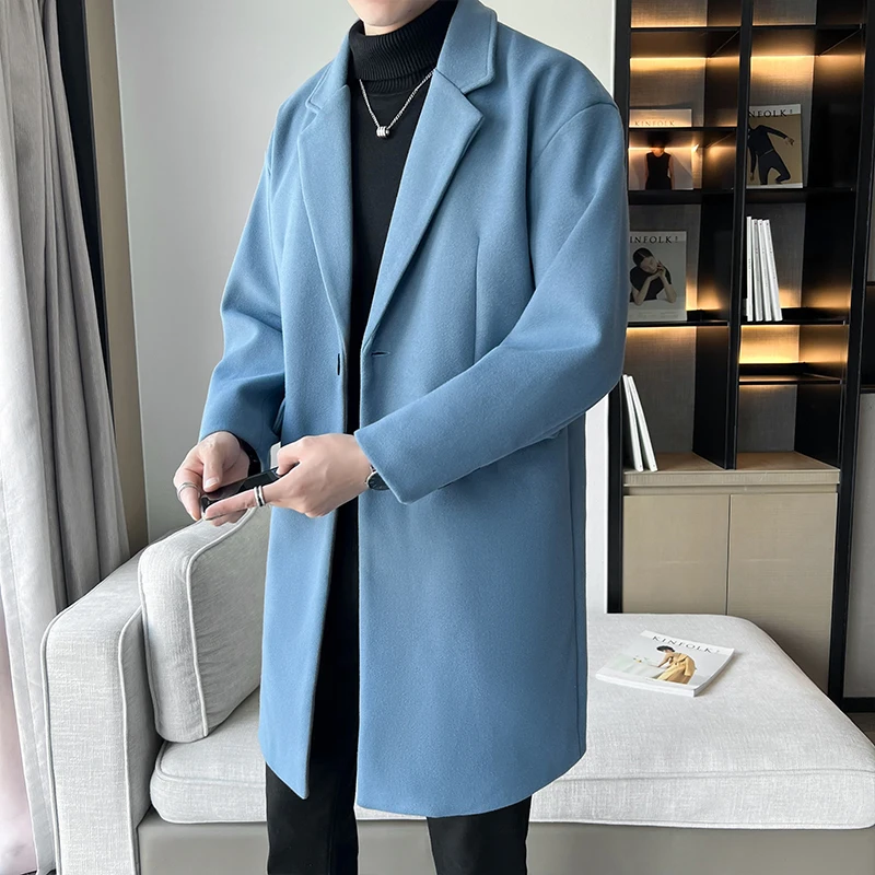 RUIHUO Single Button Long Jackets For Men Winter Chinese Size 3XL Korean Fashion Men Coats Winter 2022 Autumn Winter Arrivals