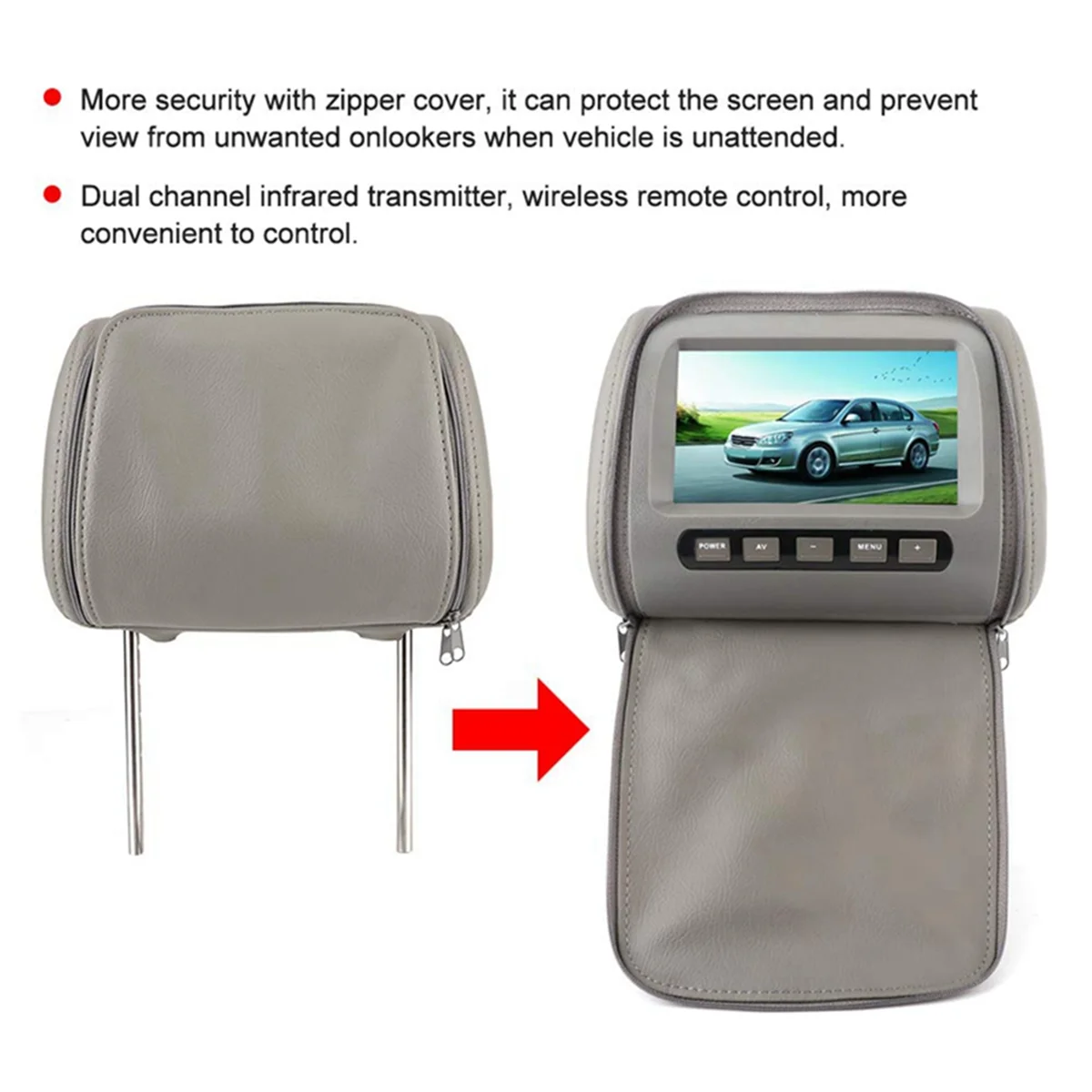 DVD-дисплей на подголовник автомобиля 7-дюймовый HD ЖК-цифровой сенсорный экран