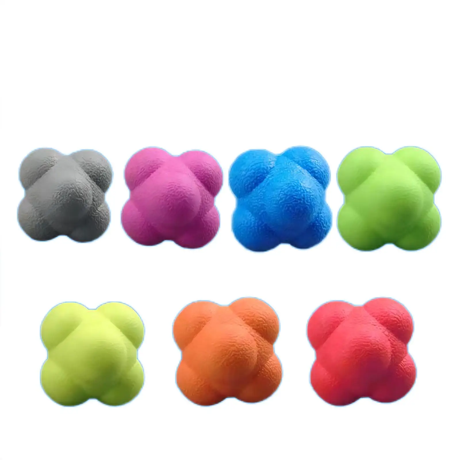 

1/2 Pc 5.5cm Hexagonal Reaction Ball Speed Agility Training Silicone Ball Coordination Reflex Sports Fitness Training Ball