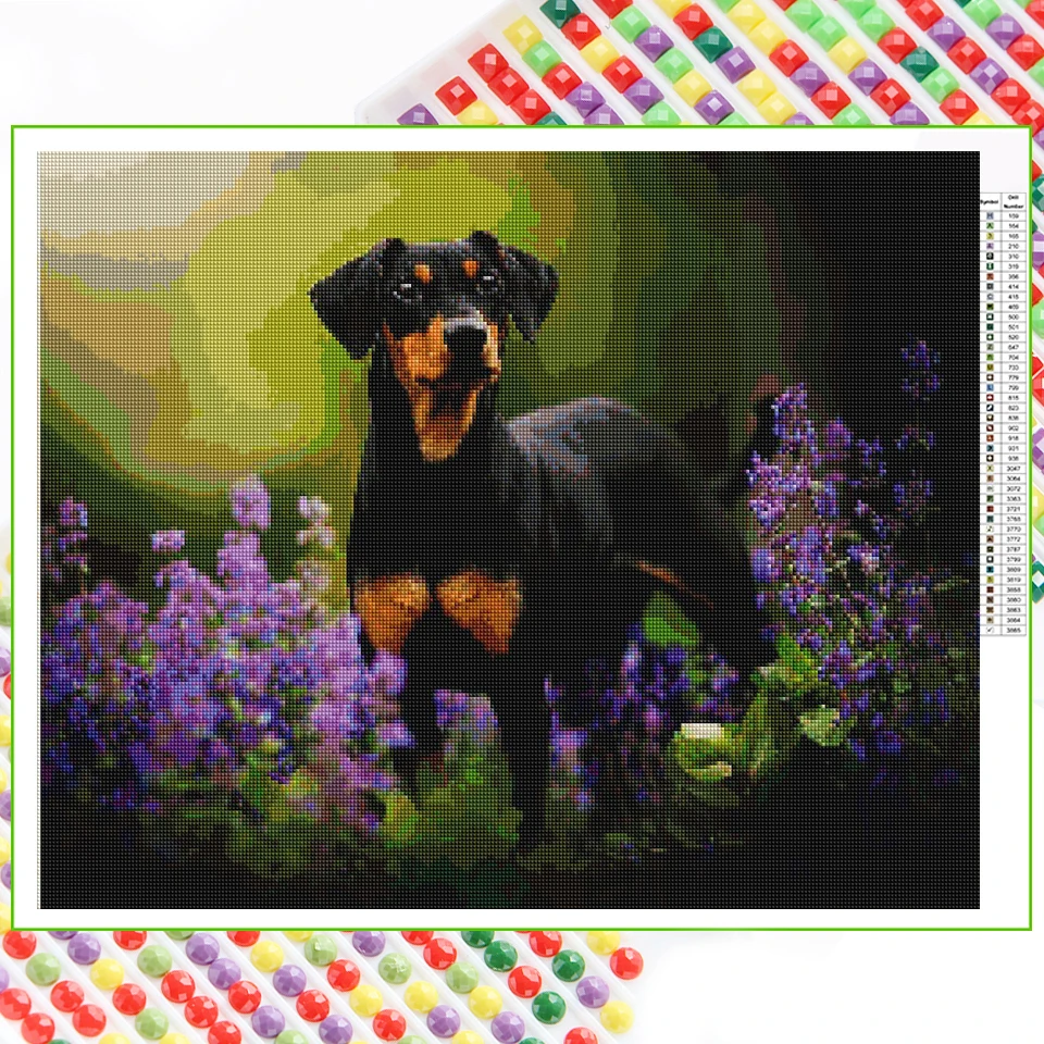 Алмазная живопись сделай сам цветочный куст собака добермана наборы для вышивки