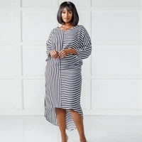 s xl summer ladies dress casual african robe black striped african sexy dress loose women long sleeve maxi dresses 2022 vestidos