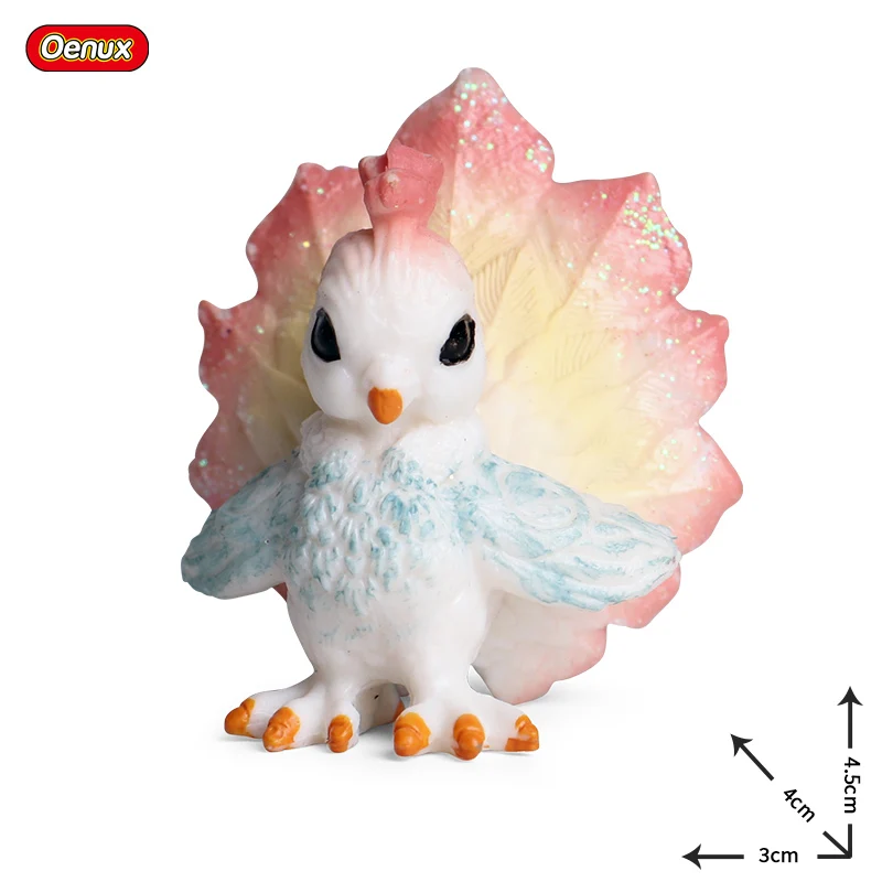 Oenux Original Genuine Fairy Tale Fly Horse Simulation Animal Mythical Elves Elf Pegasus Action Figures Model PVC Cute Kids Toy images - 6