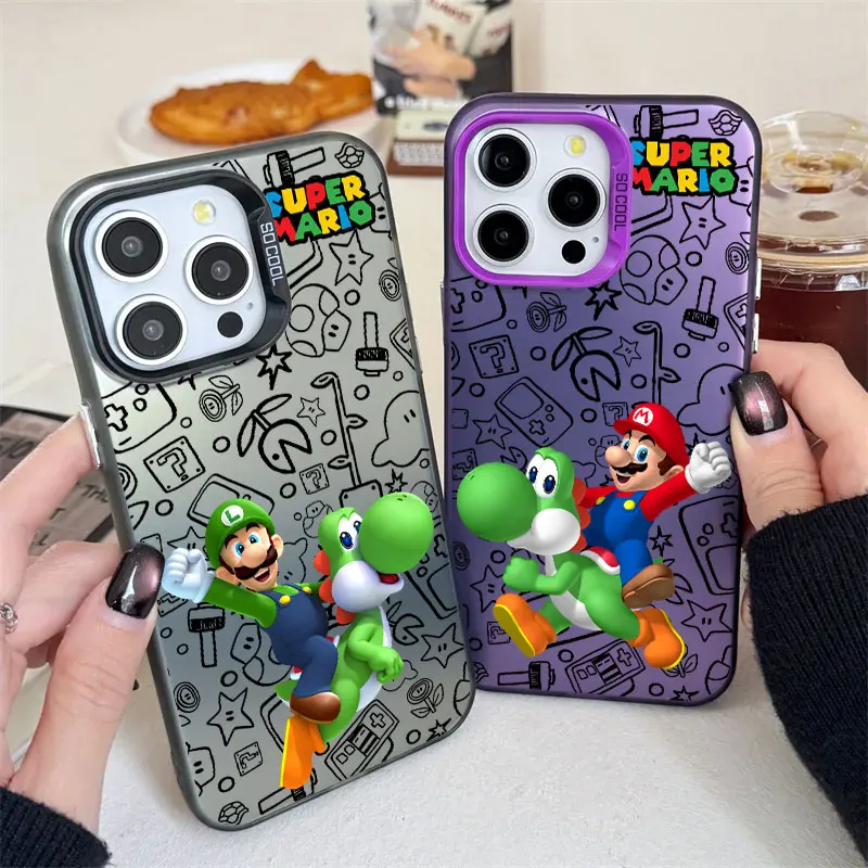 Super-Bross Coque For iPhone 16 Pro Case 14 11 13 15 Max 12 Mini XS SE2 7 8 Plus M-Marios Phone Cases Shockproof Cover