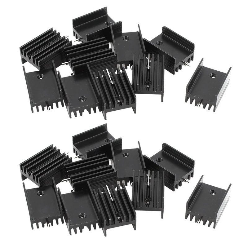 

20 Pcs 21X15x11mm Black Aluminum Heat Sink For TO-220 Mosfet Transistors