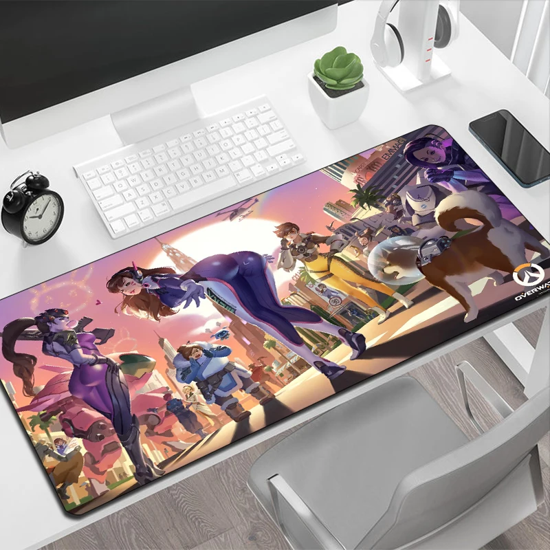 Большой коврик для мыши Overwatch D.va, привлекательный коврик для мыши для геймеров, аксессуары для ПК, коврик для игровой мыши, милый коврик для компьютера, аниме, Настольный коврик 40x90
