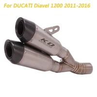 slip on motorcycle middle connect pipe and exhaust muffler titanium alloy exhaust system for ducati diavel 1200 2011 2016